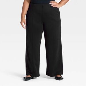 A New Day Women’s High-rise Sand Wash Pull On Black Pants, Large - Brand New